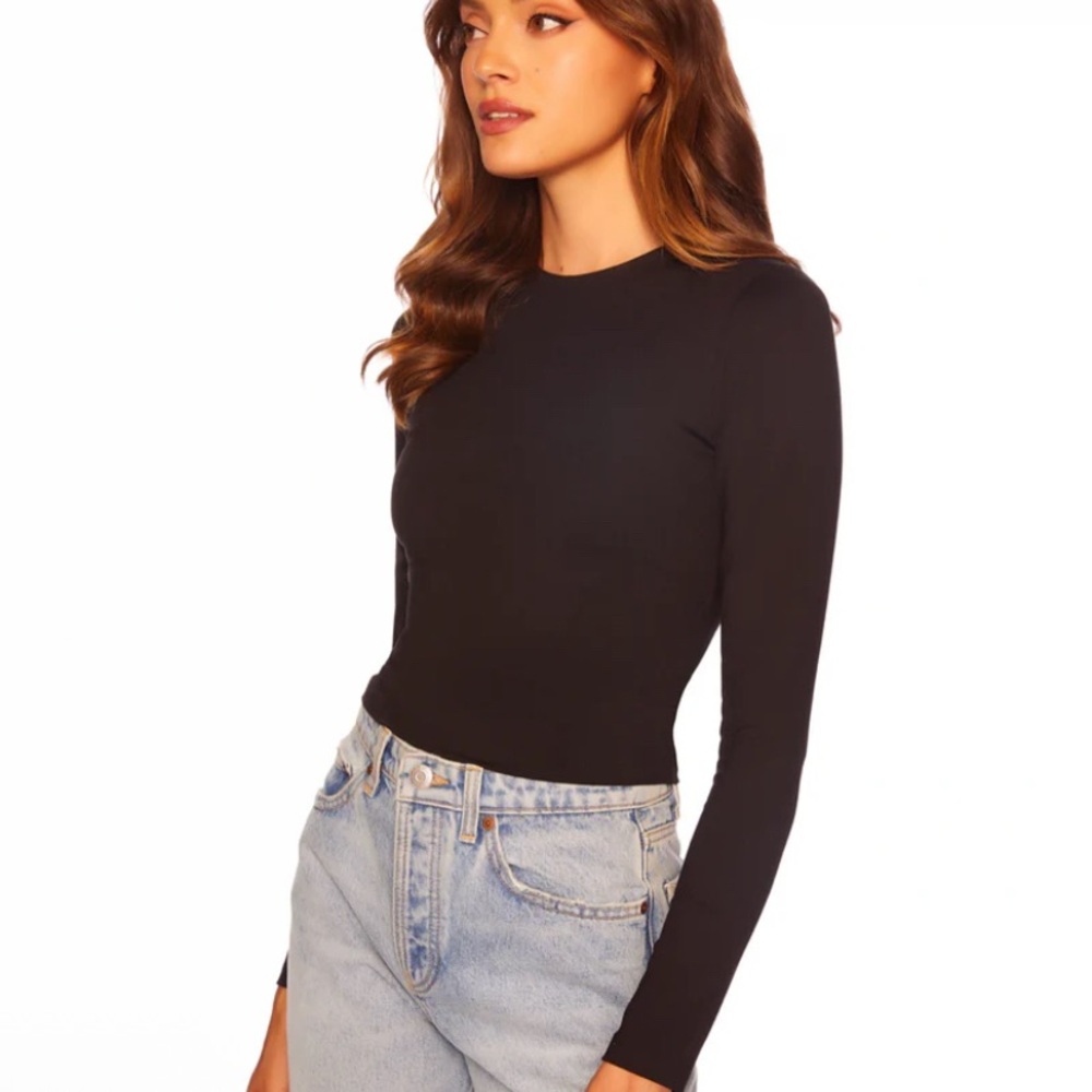 Susana Monaco Black Long Sleeve Bodysuit